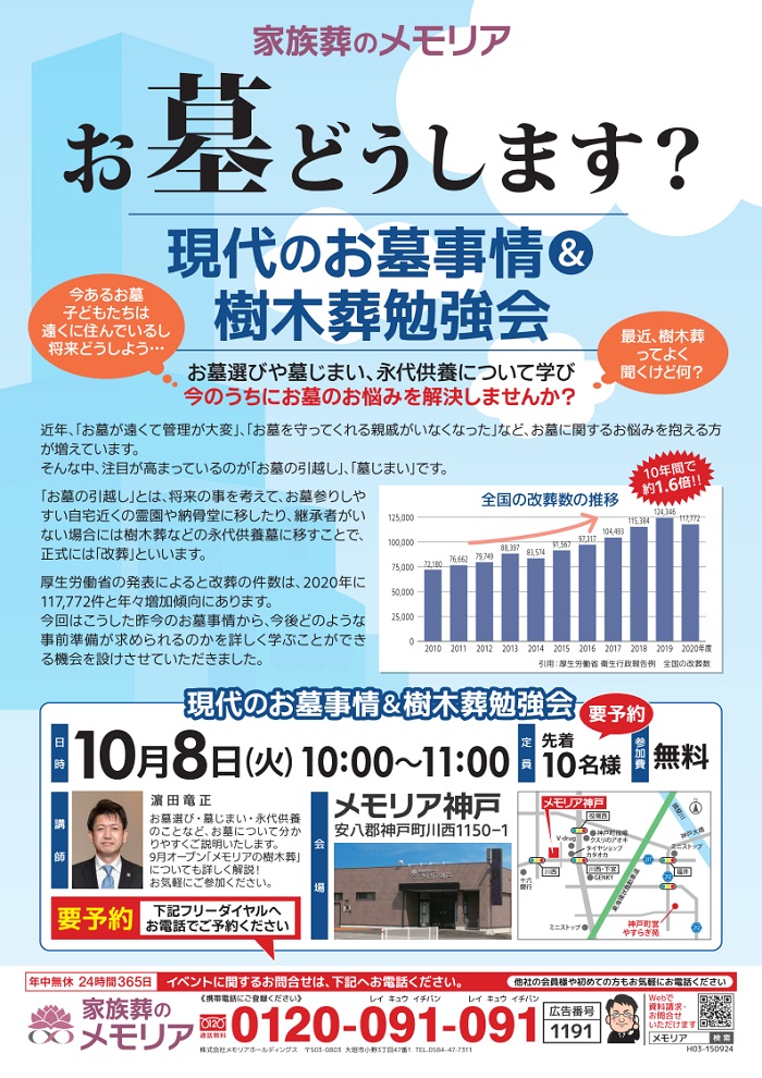 2024/10/8 現代のお墓事情＆樹木葬 勉強会 メモリア神戸