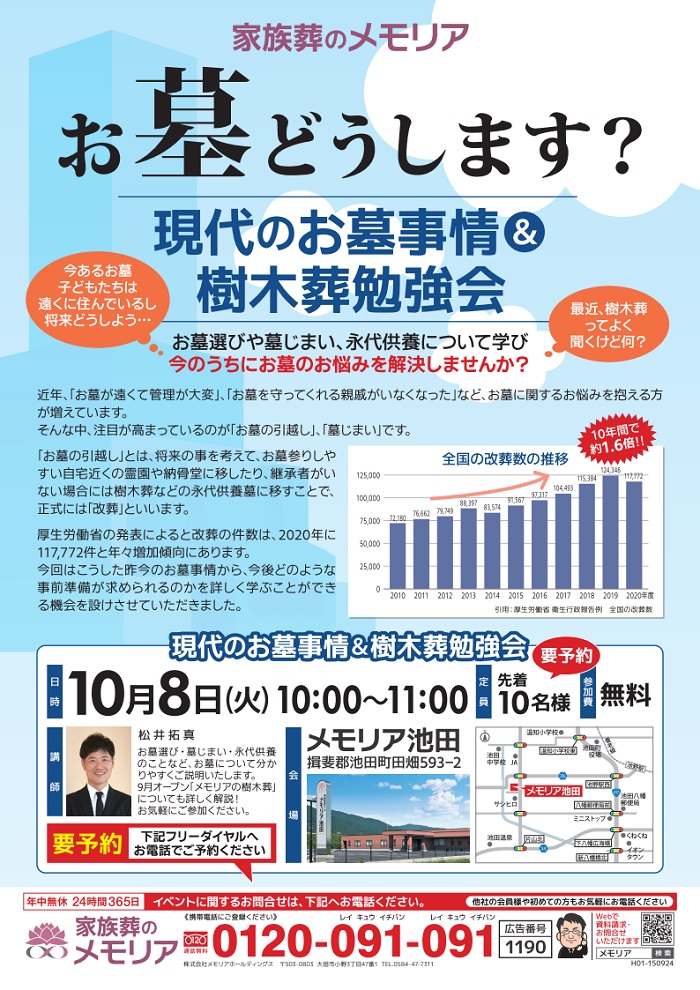 2024/10/8 現代のお墓事情＆樹木葬 勉強会 メモリア池田